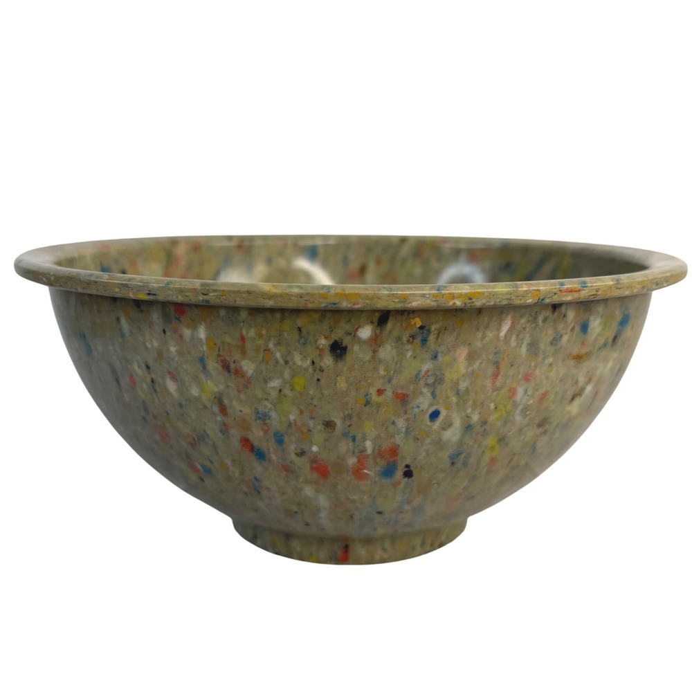 Vintage Texas Ware 118 Green Multi Confetti Melamine Mixing Bowl